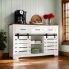 VANIRROR 53" Farmhouse Sideboard Buffet Cabinet with 3 Drawers, Coffee Bar Storage for Kitchen, Living Room, Dining Room,  2 Doors &Adjustable Shelf - 2 of 4