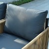 Nestfair 2pc Outdoor Brown PE Wicker Patio Conversation Set Black Brown - 3 of 4