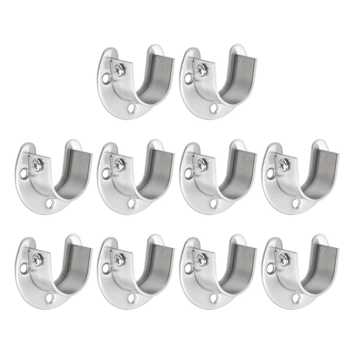 Unique Bargains Stainless Steel U-Shaped Design Closet Rod Brackets - thumbnail 7
