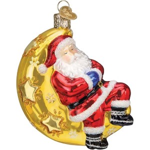 Old World Christmas Blown Glass Ornament for Christmas Tree, Moonlight Santa - 1 of 4