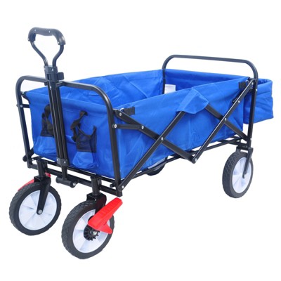 VisioGear Portable Beach Wagons with Wheels, Portable Carts with Adjustable Handle, Black, 40.55"*19.48"*40.15"