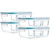 Lexi Home 3-Compartment 51 oz. Glass Meal Prep Container - Set of 4 - 3 of 4