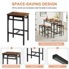 PAGED 5-Piece Bar Table Set with 4 PU Leather Bar Stools & 1 Modern Dining Table for Kitchen/Dining Room - 2 of 4