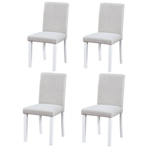 Lyngins Modern Dining Chairs with High Backrest,Upholstered Kitchen Chairs Set of 4,Linen Chairs for Dining Room,Kitchen, - 1 of 4