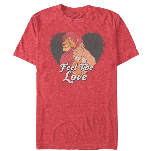 Disney Lion King Simba Nala Love Valentine's Men Cotton T-Shirt