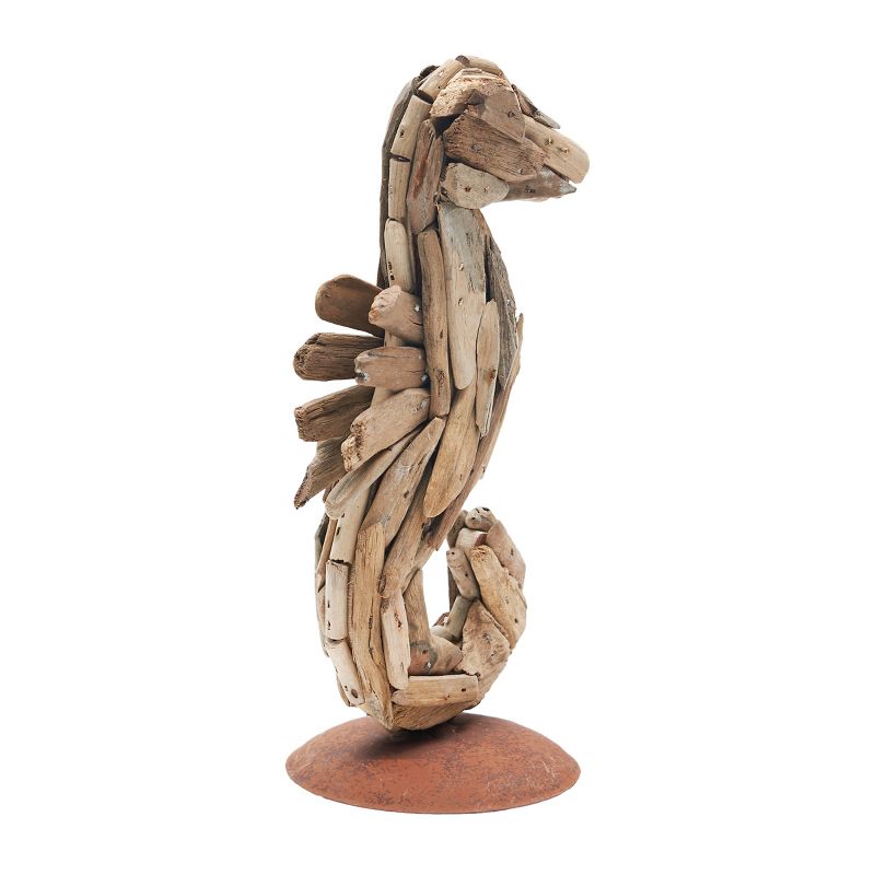 Beachcombers Driftwood Seahorse With Metal Plate Base, 3 of 5