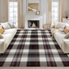 Washable Rugs for Living Room Plaid Classic Non Slip Large Rug for Bedroom Decor Soft Low Pile Carpet - 3 of 4