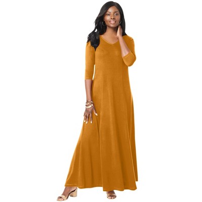 Jessica London Women's Plus Size Double-V Maxi Dress
