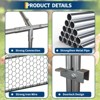 Large Metal Chicken Coop with Run, Poultry Pen with Security Lock & Anti-UV Cover，Walk in Chicken Runs for Outdoor Backyard - 4 of 4