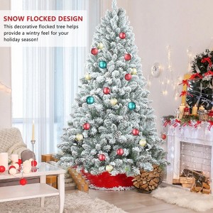 Artificial 6ft Flocked Christmas Tree Pine cone*36pcs, memory wire+iron wire, Hinged Premium & Foldable Base for Indoor - 1 of 4