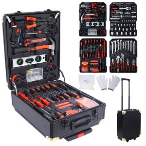 VYNXARIA 969pcs Home Repair Tool Set Kit,Toolbox Storage Case with 4 Drawers, Rolling Tool Box, Tool Set Kit for Maintenance, Garden, Homeowner,Black - 1 of 4