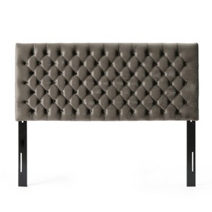 Queen/Full Jezebel Button Tufted Headboard Gray - Christopher Knight Home, Size: Full/Queen