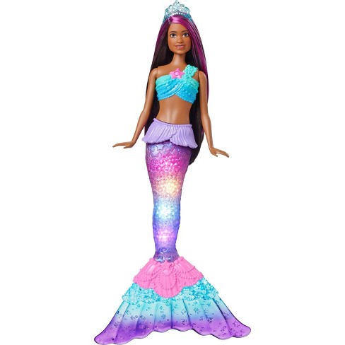 Lang Afhaalmaaltijd toren Barbie Dreamtopia Twinkle Lights Mermaid Doll - Brown Hair : Target