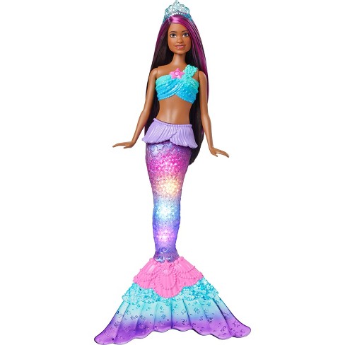 Barbie Dreamtopia Twinkle Lights Mermaid Doll - Brown Hair : Target