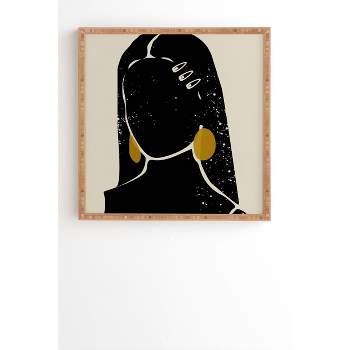 Domonique Brown Black Hair No.3 Framed Wall Art Bamboo - Deny Designs