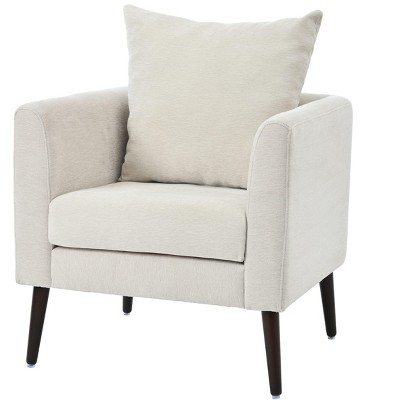 NicBex Chenille Accent Chair,Upholstered Living Room Chairs with Pillow and Solid Wood Legs,Modern Comfy Arm Chair,Accent Chairs for Living Room