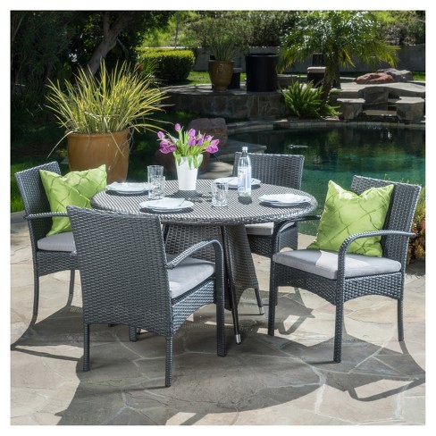 Theodore 5pc Wicker Patio Dining Set Christopher Knight Home Target - Christopher Knight Outdoor Patio Table