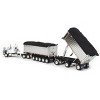 First Gear 1/64 White/Chrome Kenworth T800 w/ Chrome East Genesis II End Dump Trailers, DCP, 60-1571 - 4 of 4