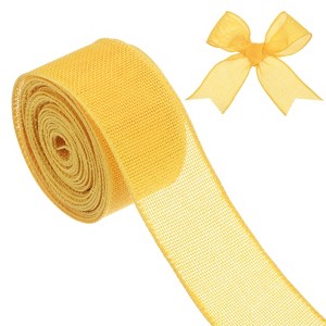 Unique Bargains Burlap Wired Edge Durable Thick Fabric Ribbons for DIY Crafts 1 Pc - 1 of 4