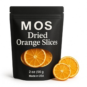 M.O.S Dried Orange Slices 2 oz No Sugar Added Premium Dehydrated Orange Wheels Made in USA - 1 of 4