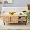 Chic Crate - Spider Web Textured MDF Coffee Table, Art Geo Design & Practical Use, Natural Wood Tones 43x24x18in - 3 of 4