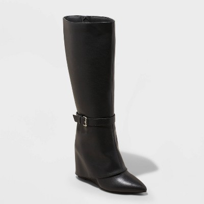 Black wedge shop booties target