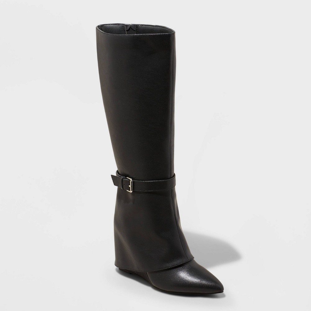 Women's Tall Novie Dress Boots - A New Day Black 5