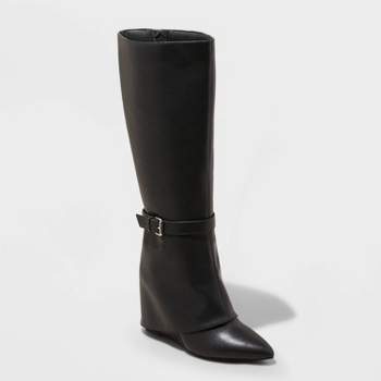 Women's Tall Novie Dress Boots - A New Day™ Black