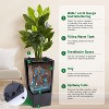 22.5” Tall Rattan Planter Set of 2 with Water Level Monitor, Wheels, and Trays for Indoor/Outdoor Use, Black - 3 of 4
