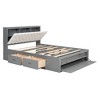 TIRAMISUBEST Wood Queen Size Platform Bed with Upholstered Storage Headboard, Shoe Rack and 4 Drawers, Modern Bed Frame with Storage Shelves - 4 of 4