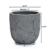LuxenHome Crackle Gray MgO 14.6" Round Flower Pot Planter - 3 of 4