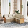 vidaXL Garden Sofa Set Beige PE Rattan, Powder-Coated Steel, Polyester - 2 of 4