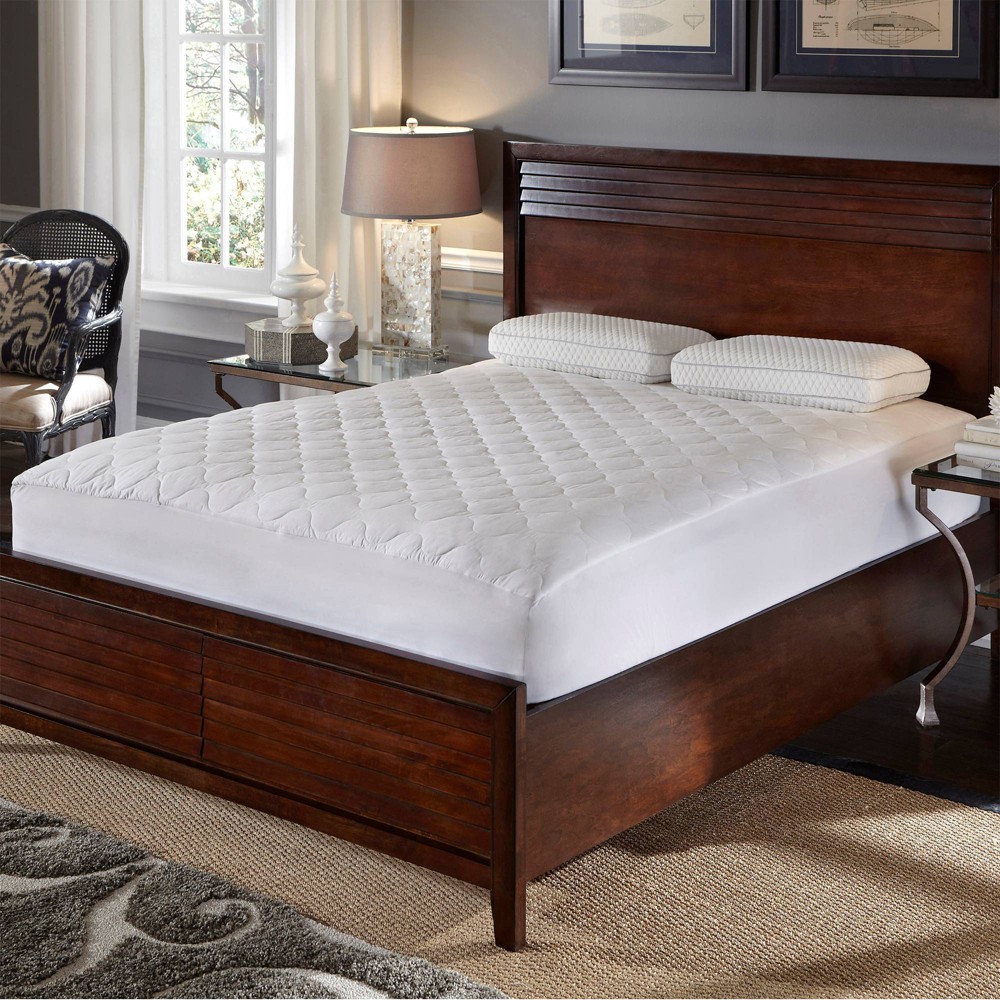 Hotel Laundry Twin Quiet Cotton Waterproof Mattress Pad: Machine Washable, Fits Up to 18" Depth, Tumble Dry