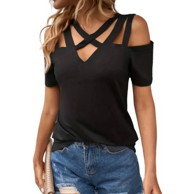 Women's Off the Shoulder Strappy Top - Shiying