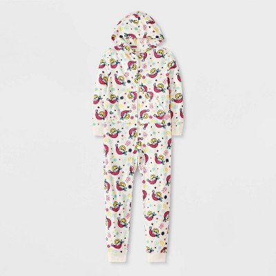 Girls' Christmas 'Smiley Santa' Union Suit - Cat & Jack™ Cream S