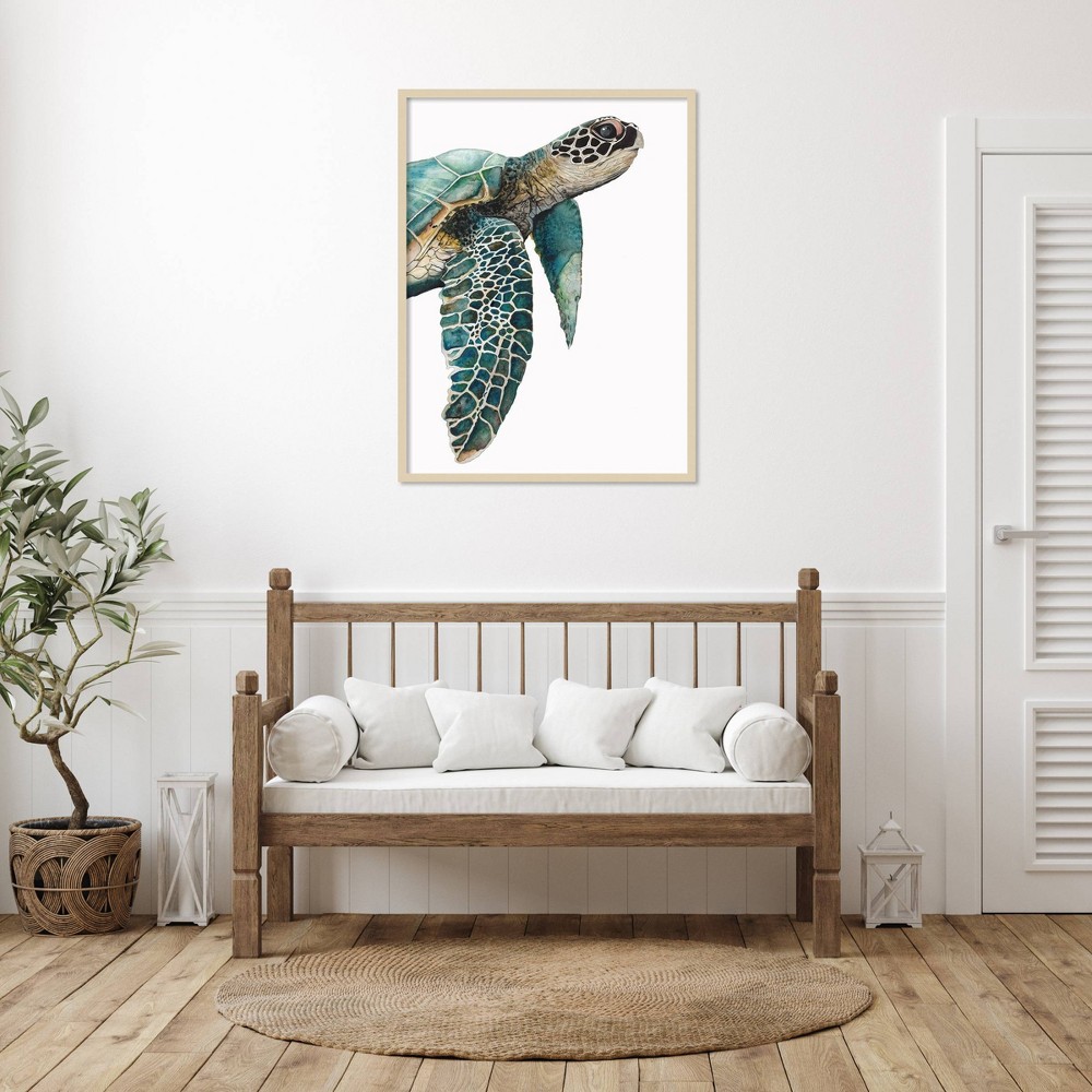 Photos - Other Decoration Amanti Art 31"x41" Great Sea Turtle by Jodi Hatfield Wood Framed Wall Art Print