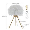 YIYIBYUS White Feather Lamp Tripod Lamp, Desk Lamp Unique Bedside Lamps - 4 of 4