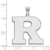 Black Bow Jewelry 10k White Gold Rutgers Scarlet Knights NCAA Extra Large Pendant - 2 of 3