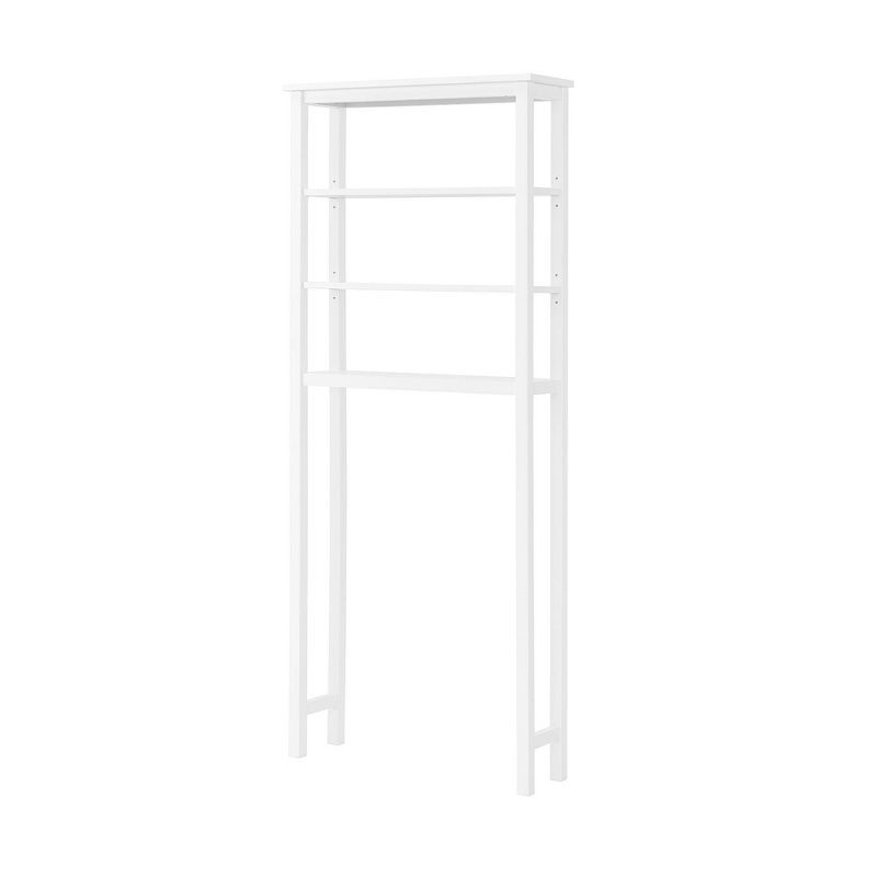 Dover Over the Toilet Organizer with Open Shelving and Two Towel Rods White - Alaterre Furniture, 5 of 14