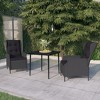 vidaXL Patio Dining Set Outdoor Dining Set Table and Chair Set for Garden - Dark Gray 3 Piece 31.5" Table Length - 2 of 4