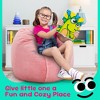 Itopfox Plush Faux Fur Memory Foam Bean Bag Chair for Kids, Comfortable Small Beanbag for Living Room, Bedroom, Playroom in Pink - 3 of 4