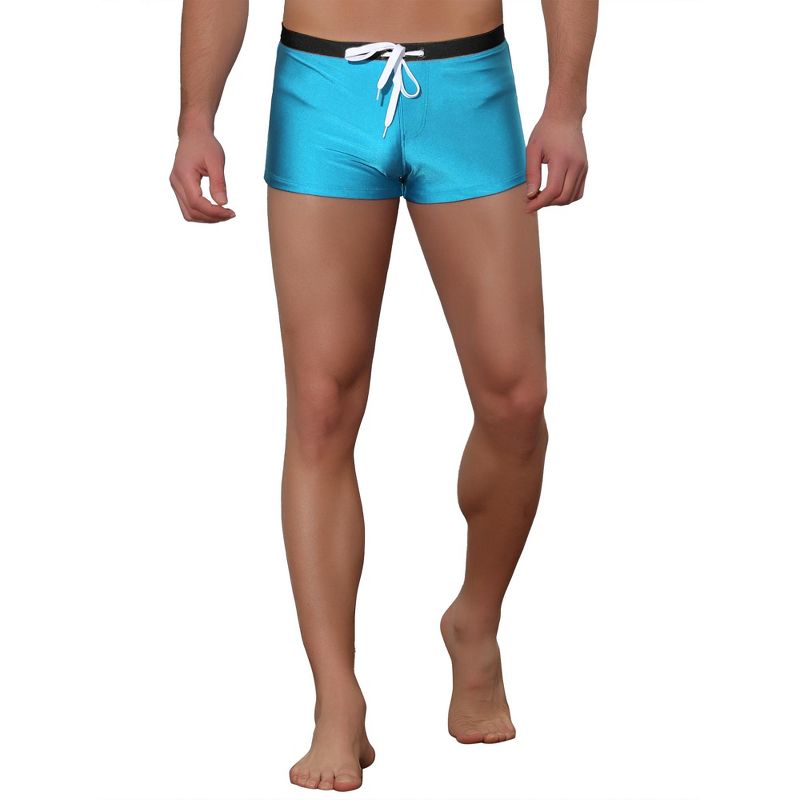 Lars Amadeus Men's Solid Color Elastic Waist Summer Pool Swimwear Shorts, 5 of 6