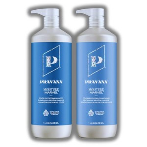 Pravana Moisture Marvel Color Protecting Shampoo & Conditioner (33 oz) - For Dry, Color-Treated Hair - Instantly Adds Shine & Hydration - DUO SET KIT - 1 of 2