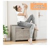 Litter Box Enclosure With Top Opening And Cushion, Hidden Cat Litter Box Furniture, Cat House, Privacy Cat Litter Box Cabinet, Grey - 3 of 4