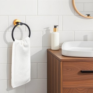 24-Inch Multicolored Aluminum Towel Rack Set - 6-Piece Wall-Mounted Bathroom Collection - 1 of 4