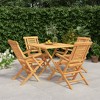 vidaXL Patio Dining Set Table and Chair Furniture 5 Piece Solid Wood Teak - 2 of 4