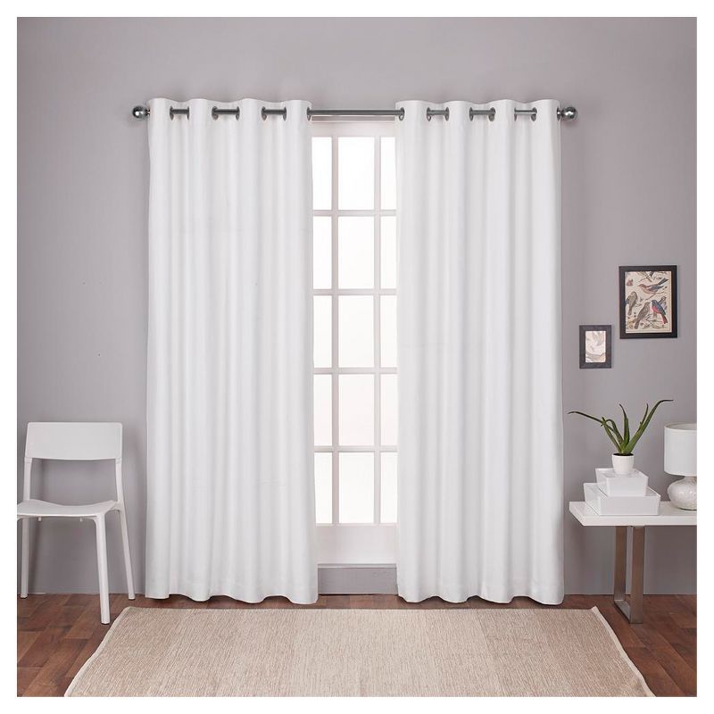 London Thermal Textured Linen Grommet Top Blackout Window Curtain Panel - Exclusive Home™, 1 of 7