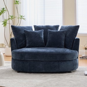 Hrinhom 55.1" W Accent Barrel Chair,Modern Oversized Sofa Chair with 5 Pillows - 1 of 4