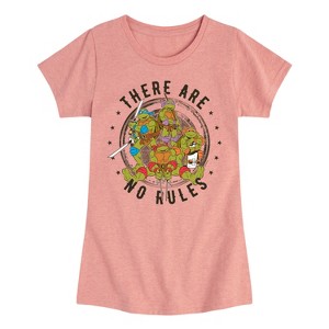 Girls' - Teenage Mutant Ninja Turtles - Leo and Brothers There Are No Rules Fitted Short Sleeve Graphic T-Shirt - 1 of 4