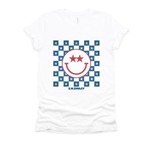 Simply Sage Market S.W.Smiley Patriotic Smiley Stars Short Sleeve Tee - 1 of 4